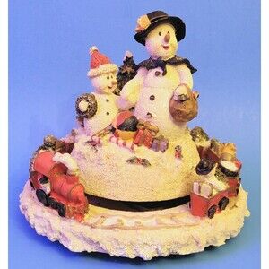 Living Quarters Music Box Snowman w/Rotating Platform "Rudolph" Music